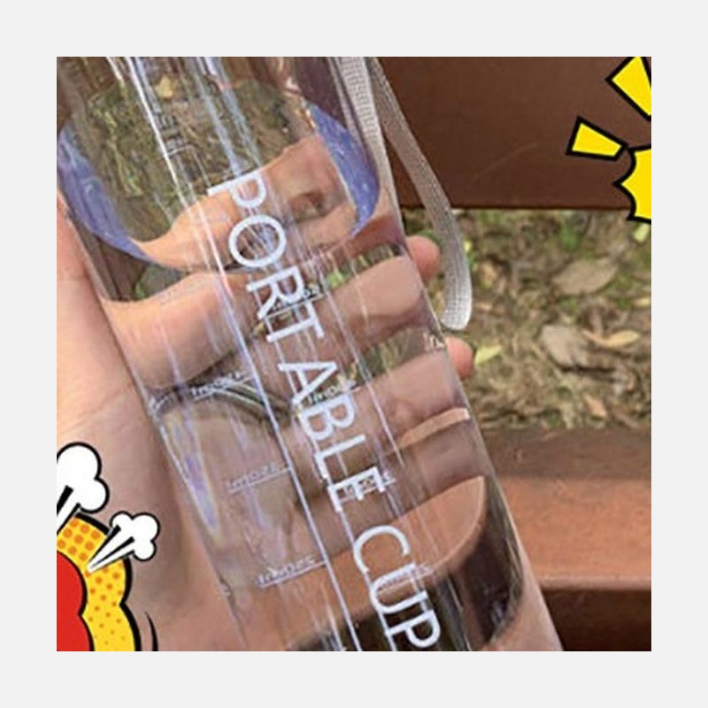 磨砂塑料随手杯 带提绳刻度 细节图2